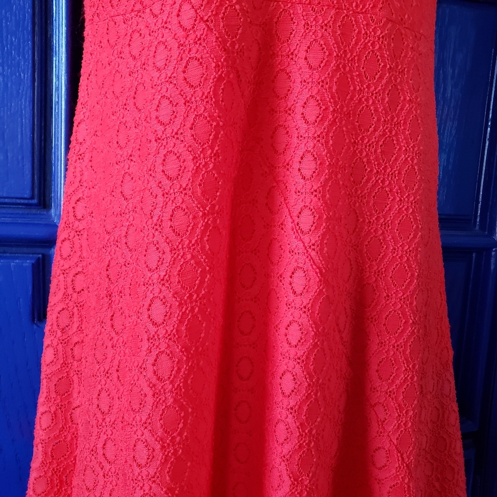 Sleeveless Bright Red Fit n Flare Dress Dana Buchman - Picture 5 of 14